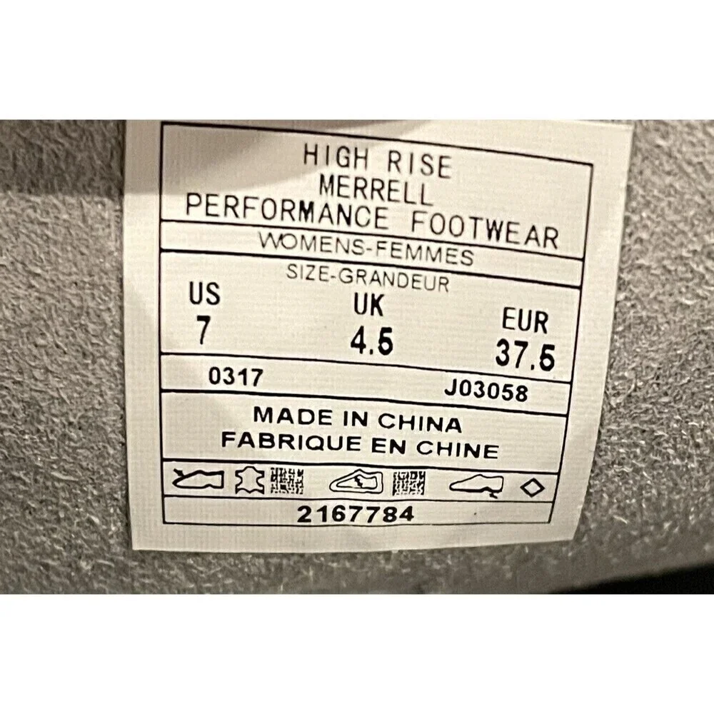 MERRELL Women's Weave Size 7 Lightweight Sneakers HIGH RISE Shoes Grey Sneakers